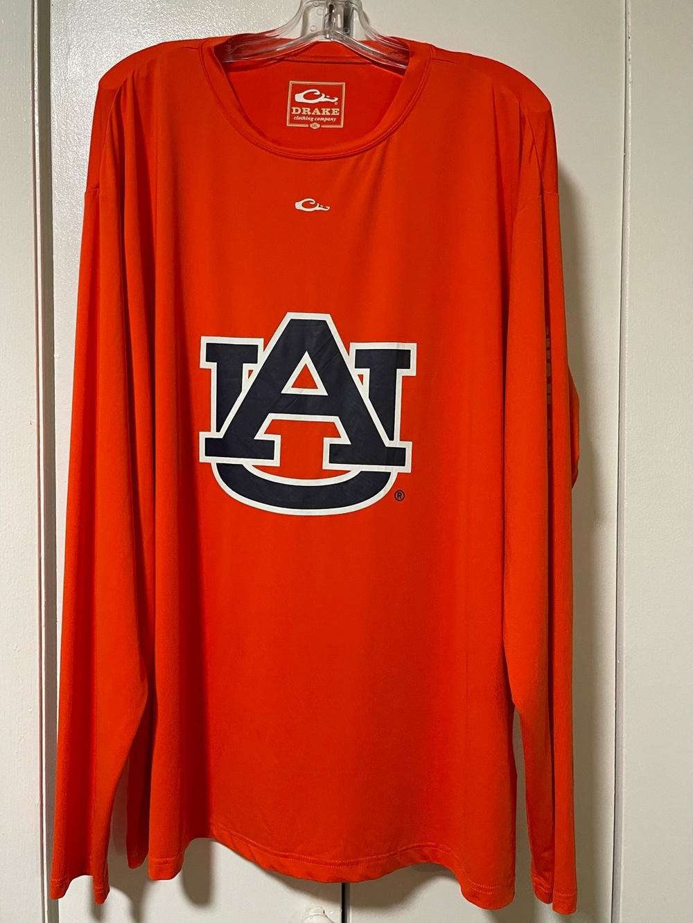 Drake Orange Long-Sleeve Shirt with Navy and White AU Logo